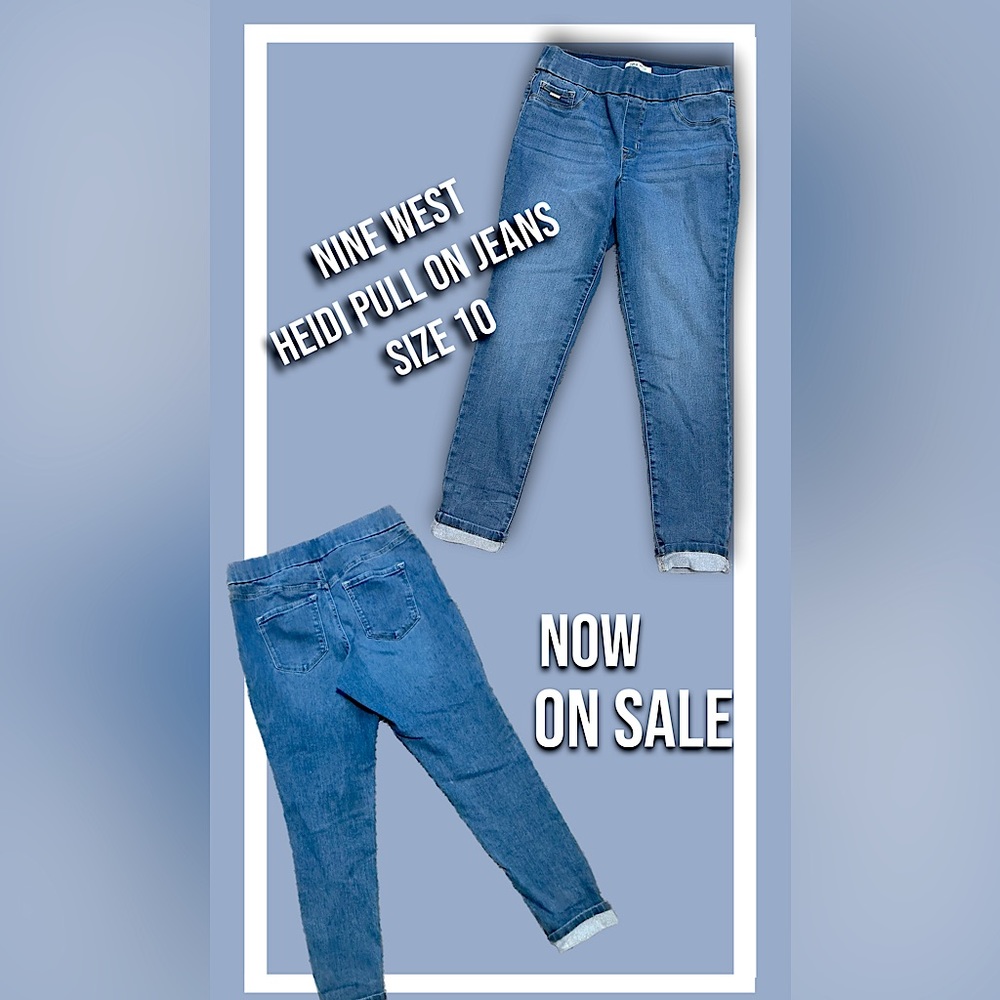 NINE WEST Heidi Pull up Skinny Crop Jeans size 10